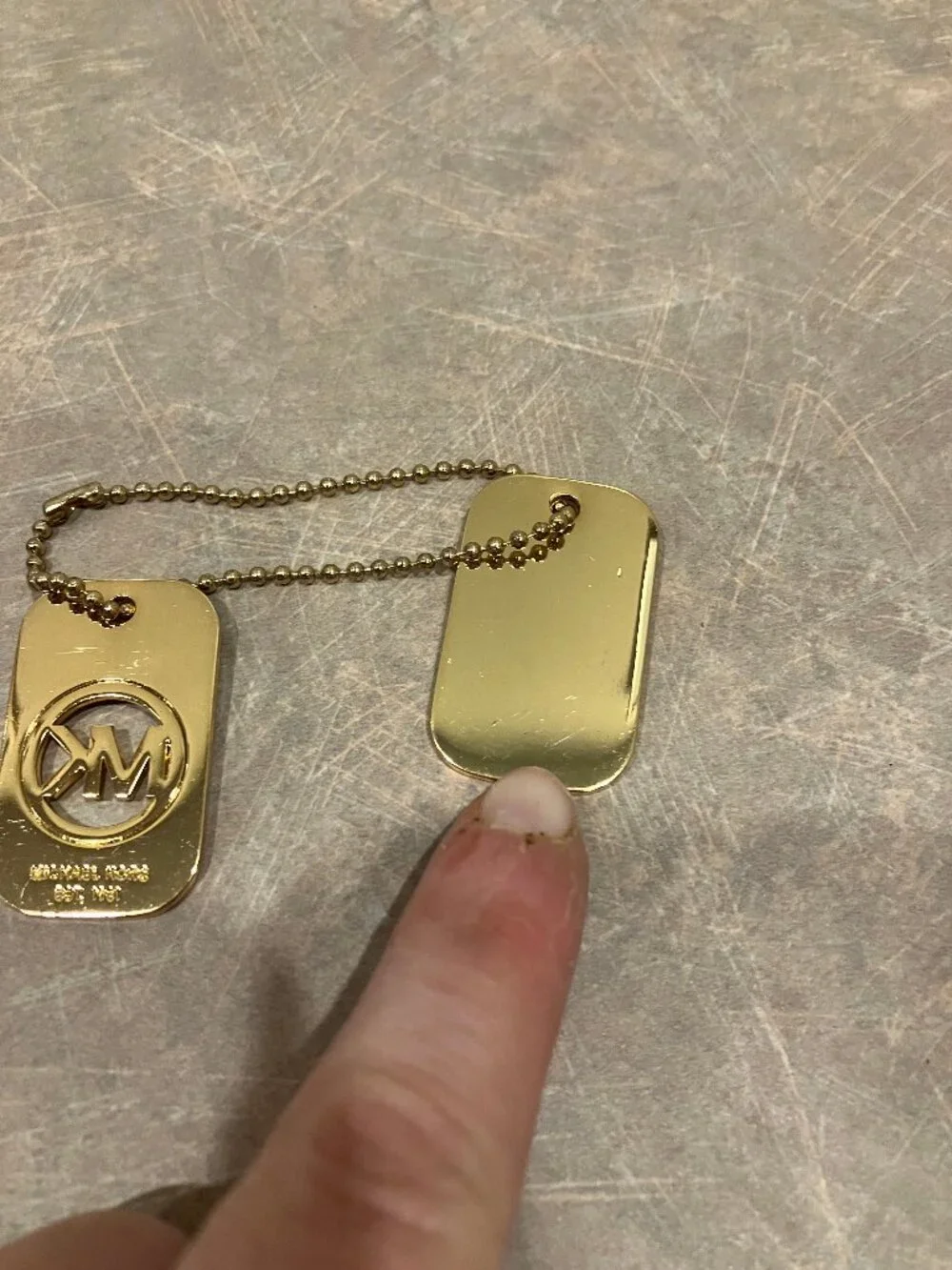 Gold Michael Kors Metal Bag Tag